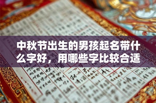 中秋节出生的男孩起名带什么字好，用哪些字比较合适