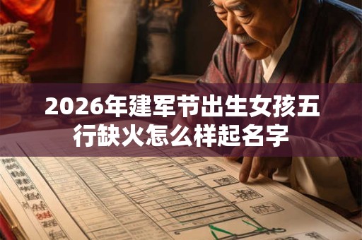 2026年建军节出生女孩五行缺火怎么样起名字