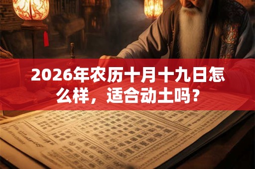 2026年农历十月十九日怎么样，适合动土吗？