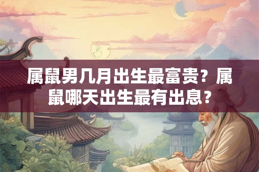 属鼠男几月出生最富贵？属鼠哪天出生最有出息？
