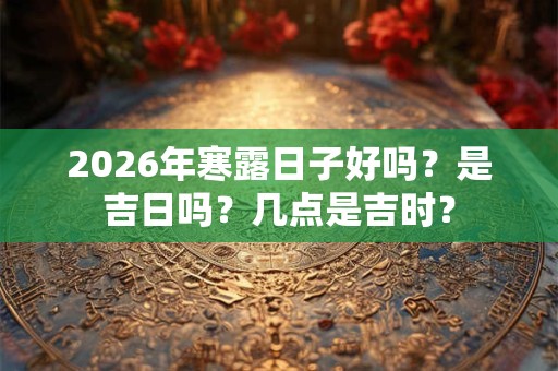 2026年寒露日子好吗？是吉日吗？几点是吉时？
