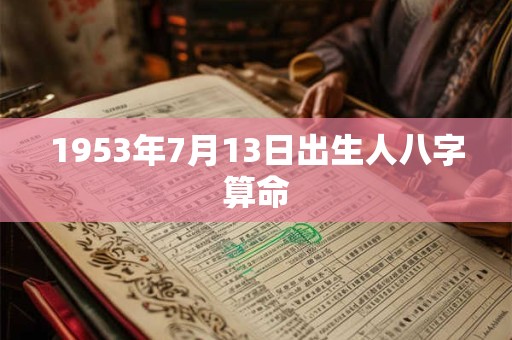1953年7月13日出生人八字算命