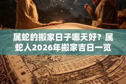 属蛇的搬家日子哪天好？属蛇人2026年搬家吉日一览表