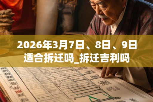 2026年3月7日、8日、9日适合拆迁吗_拆迁吉利吗 2026年3月7日、8日、9日适合拆迁吗_拆迁吉利吗