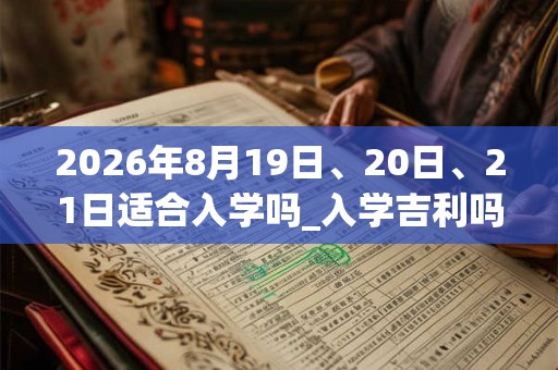 2026年8月19日、20日、21日适合入学吗_入学吉利吗