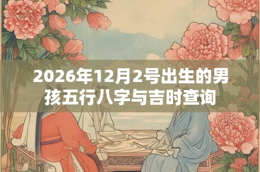 2026年12月2号出生的男孩五行八字与吉时查询