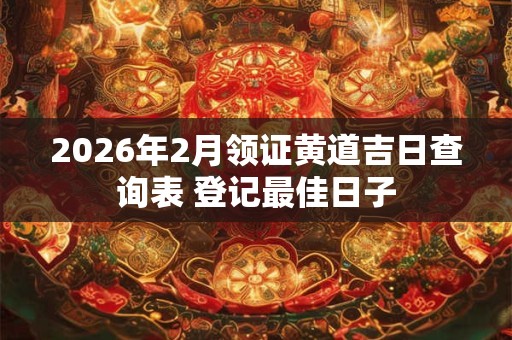 2026年2月领证黄道吉日查询表 登记最佳日子