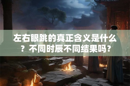 左右眼跳的真正含义是什么？不同时辰不同结果吗？