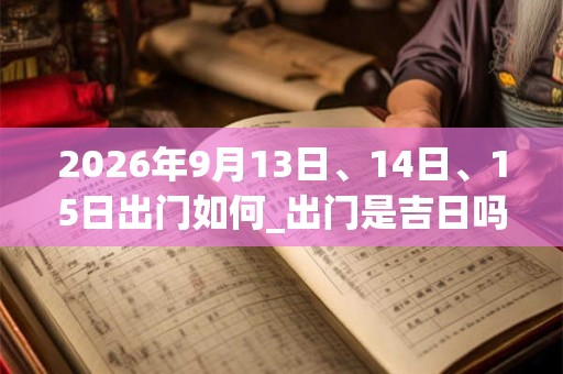 2026年9月13日、14日、15日出门如何_出门是吉日吗