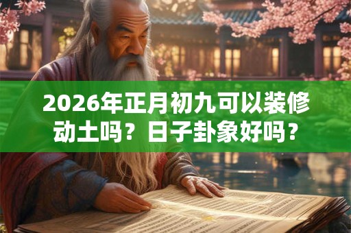 2026年正月初九可以装修动土吗？日子卦象好吗？