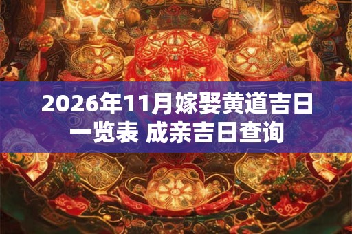 2026年11月嫁娶黄道吉日一览表 成亲吉日查询