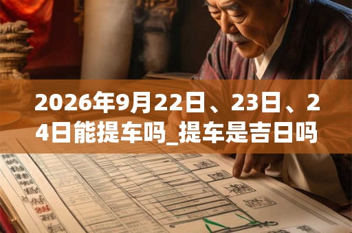 2026年9月22日、23日、24日能提车吗_提车是吉日吗