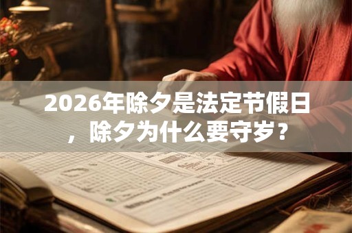 2026年除夕是法定节假日，除夕为什么要守岁？