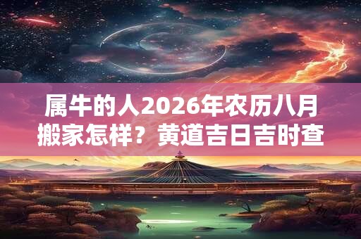 属牛的人2026年农历八月搬家怎样?黄道吉日吉时查询一览表 属牛的人2026年农历八月搬家怎样?黄道吉日吉时查询一览表