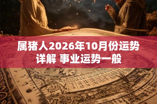 属猪人2026年10月份运势详解 事业运势一般