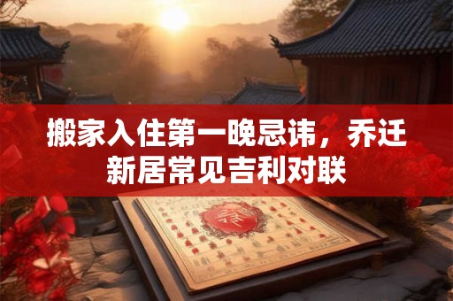 搬家入住第一晚忌讳,乔迁新居常见吉利对联 搬家入住第一晚忌讳,乔迁新居常见吉利对联