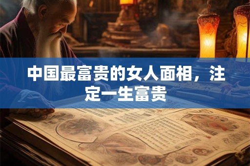 中国最富贵的女人面相，注定一生富贵