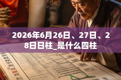 2026年6月26日、27日、28日日柱_是什么四柱 2026年6月26日、27日、28日日柱_是什么四柱