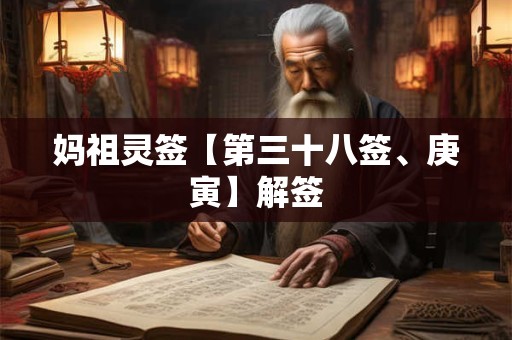 妈祖灵签【第三十八签、庚寅】解签 妈祖灵签【第三十八签、庚寅】解签