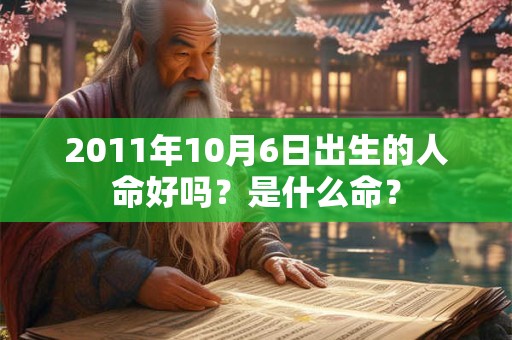 2011年10月6日出生的人命好吗?是什么命? 2011年10月6日出生的人命好吗?是什么命?