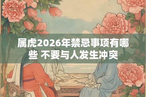 属虎2026年禁忌事项有哪些 不要与人发生冲突