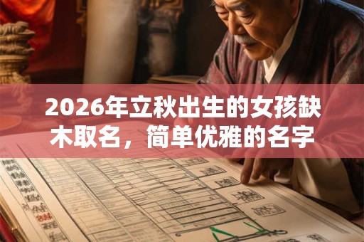 2026年立秋出生的女孩缺木取名，简单优雅的名字