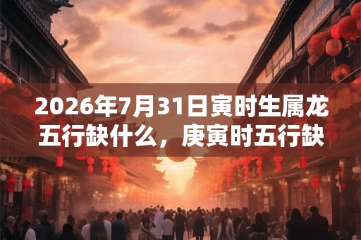 2026年7月31日寅时生属龙五行缺什么，庚寅时五行缺什么