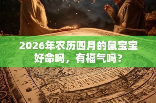 2026年农历四月的鼠宝宝好命吗,有福气吗? 2026年农历四月的鼠宝宝好命吗,有福气吗?