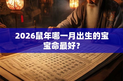 2026鼠年哪一月出生的宝宝命最好？