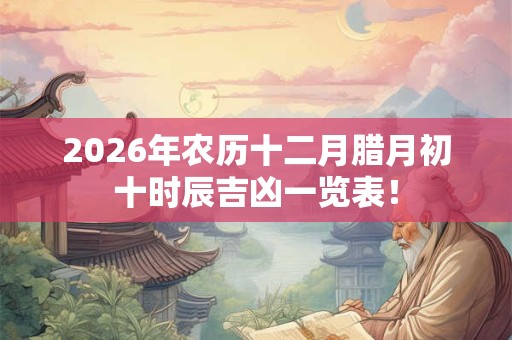 2026年农历十二月腊月初十时辰吉凶一览表！