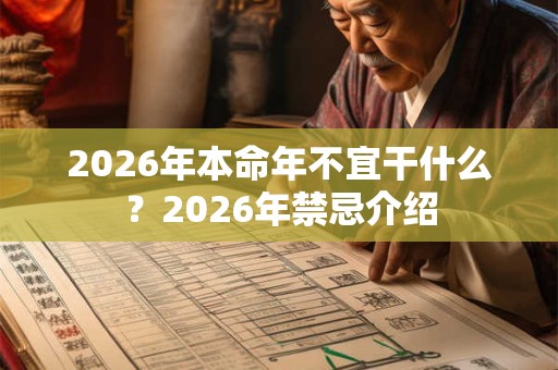 2026年本命年不宜干什么？2026年禁忌介绍