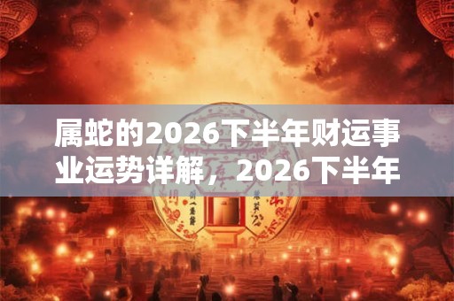属蛇的2026下半年财运事业运势详解，2026下半年属蛇的金钱运势分析
