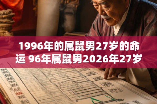 1996年的属鼠男27岁的命运 96年属鼠男2026年27岁运势如何