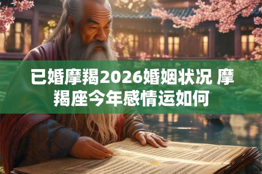已婚摩羯2026婚姻状况 摩羯座今年感情运如何
