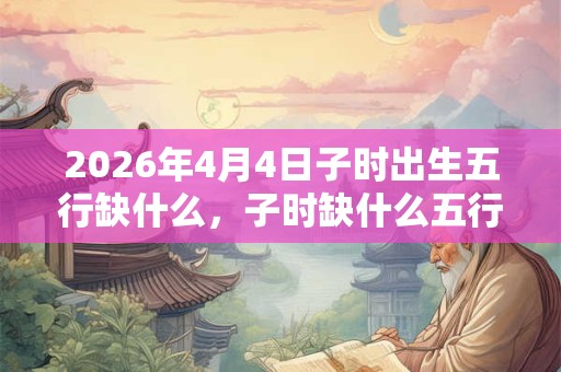 2026年4月4日子时出生五行缺什么，子时缺什么五行