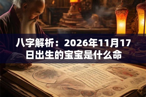 八字解析：2026年11月17日出生的宝宝是什么命