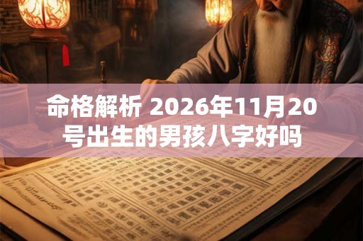 命格解析 2026年11月20号出生的男孩八字好吗