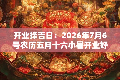 开业择吉日：2026年7月6号农历五月十六小暑开业好吗