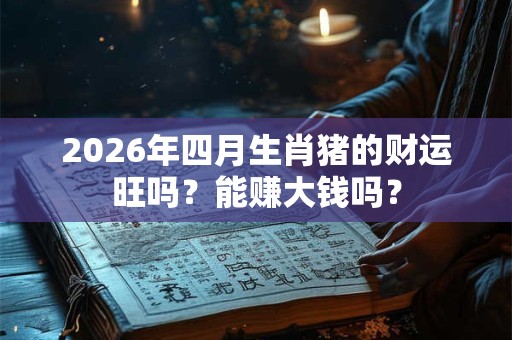 2026年四月生肖猪的财运旺吗？能赚大钱吗？