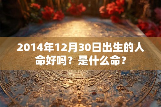 2014年12月30日出生的人命好吗？是什么命？