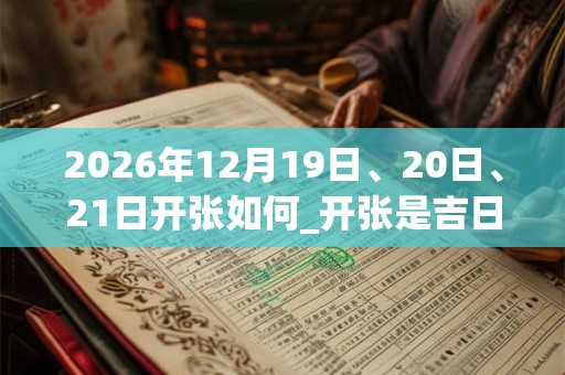 2026年12月19日、20日、21日开张如何_开张是吉日吗