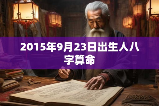 2015年9月23日出生人八字算命