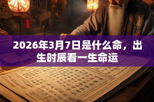 2026年3月7日是什么命，出生时辰看一生命运