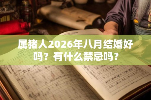 属猪人2026年八月结婚好吗？有什么禁忌吗？