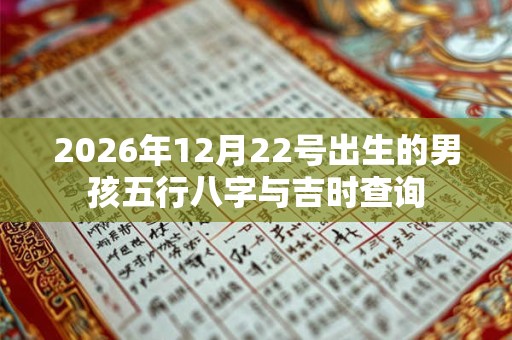 2026年12月22号出生的男孩五行八字与吉时查询