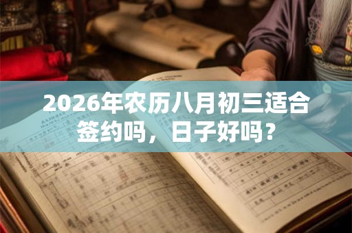 2026年农历八月初三适合签约吗，日子好吗？