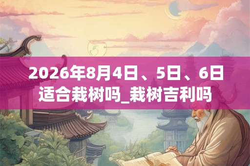 2026年8月4日、5日、6日适合栽树吗_栽树吉利吗
