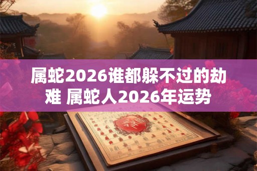 属蛇2026谁都躲不过的劫难 属蛇人2026年运势