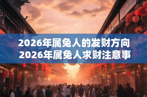 2026年属兔人的发财方向 2026年属兔人求财注意事项
