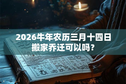 2026牛年农历三月十四日搬家乔迁可以吗？